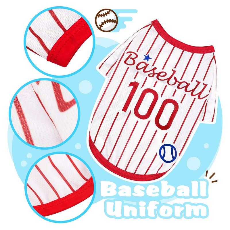 Paiaite Sleek Striped Dog Vest: Sleeveless Baseball-Style Dog Shirt, Ideal