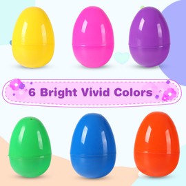 Biubumtu 12Pcs Plastic Bright Easter Eggs Assortment, 3.15'' Fillable Easter Eggs Bulk, Large Easter Eggs Empty, Perfect for Easter Egg Hunt/Surprise Egg