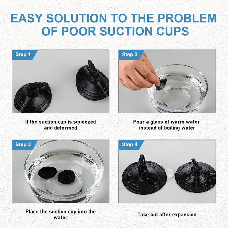 Ohleats 24PCS Car Glass Windshield Sunshade Suction Cups, Powerful Pull