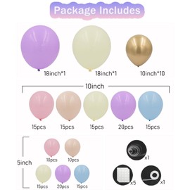 Pastel Rainbow Balloons Garland Arch Kit, 162pcs Different Sizes Pastel Latex Balloons for Engagement Wedding Baby Shower Birthday Easter Unicorn Theme Party Decorations