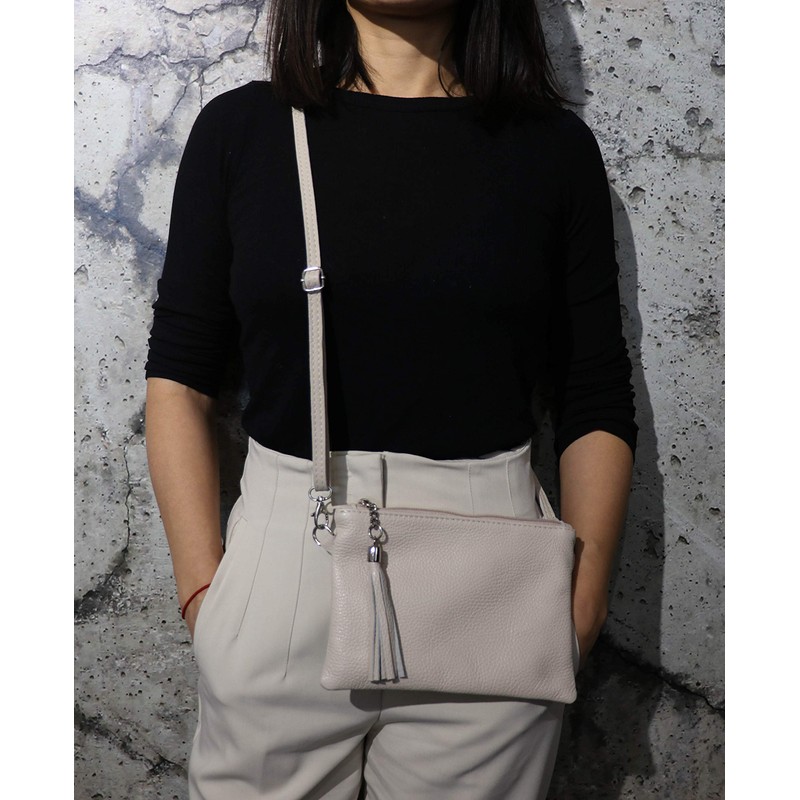 SH Leder Real Leather Shoulder Bag, Clutch Bag, Small Evening