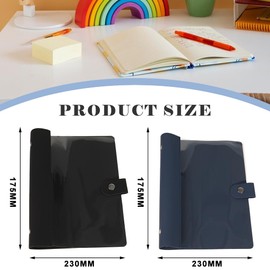 Gsrhzd Ring Binder A5, Pack of 2 Transparent PVC 6 Ring Binder A5 Binder Ring Binder Refillable (Inner Paper Not Included), for Office, School and Travel Work (Black, Dark Blue)