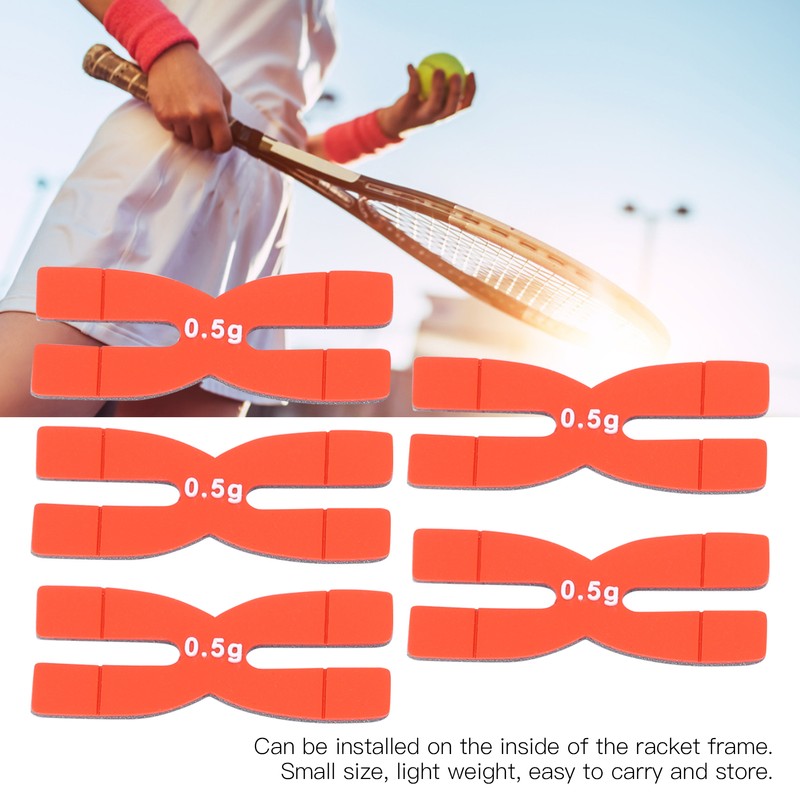 POWERTI 5pcs 0.5g Tennis Badminton Racket Weight Balance Strips Silicone