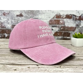 Hepandy Embroidered Please Be Patient I Have Autism Hats, Please Be Patient I Have Autism (Washed Pink), One Size