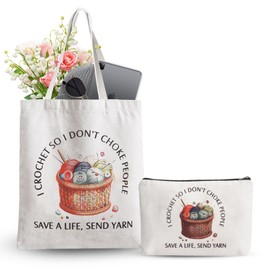 Crochet Bag Set,Handbags and Cosmetic Bags,Send to Crochet Lovers, Crochet Knitting Set,I Crochet So I Don't Choke People Save A Life Send Yarn