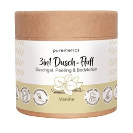 Puremetics 3-in-1 Shower Fluff, Vanilla, 250 g