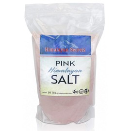Himalayan Secrets Pink Rock Salt - 10LB - Coarse, Fine, Powder Grain Bulk Size - 100% Natural & Unrefined (Powder (0.1-0.3mm))
