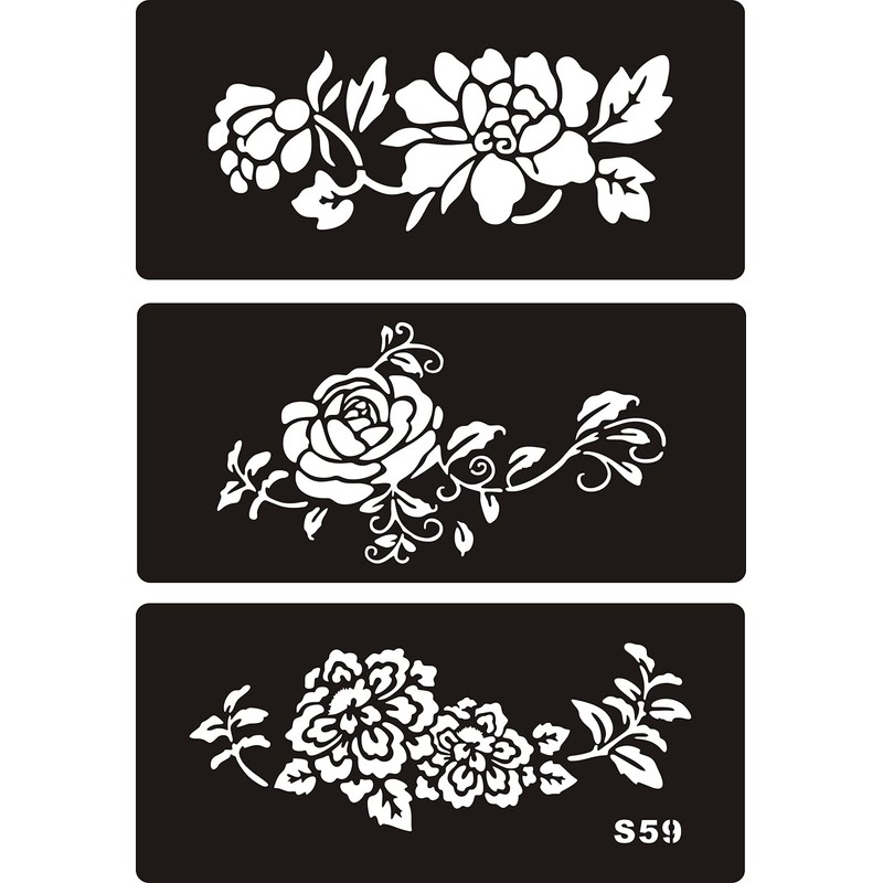 Kotbs 6 Sheets Henna Lotus Tattoo Templates Temporary Tattoo Stencils