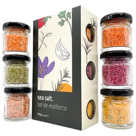 FOODOKO FINEST - Gourmet Salt Spice Gift Set, Spice Salt in Tasting Set, Sea Salt Salt Set from Spain in Gift Set (6 x 40 g) Jars