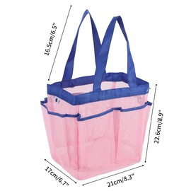 Nvatorfox 2 Pack Haundry Mesh Shower Caddy Tote Bag Hanging Portable Toiletry Bag College Dorm Essentials Quick Dry Bath Organizer for College Dorms, Gym, Camp for Bathroom Accessories(Sapphire Blue)