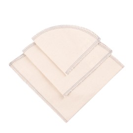Organic Cloth Coffee Filters Cone no. 4, 3-Pack Reusable Hario Style V60 Pourover X-Large Coffee Filters (3-12 Cups)