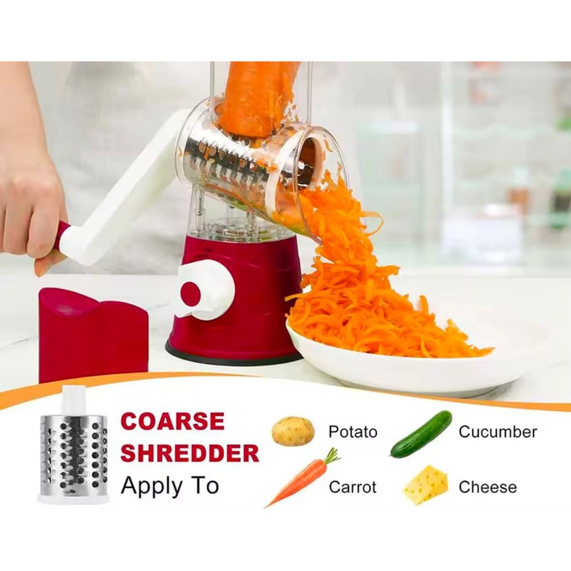 Dark Horse Sourcing Drum Grater, Tabletop, Stainless Steel, with Interchangeable