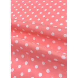58/60 inch Bubblegum/White Dot Broadcloth Fabric by The Yard