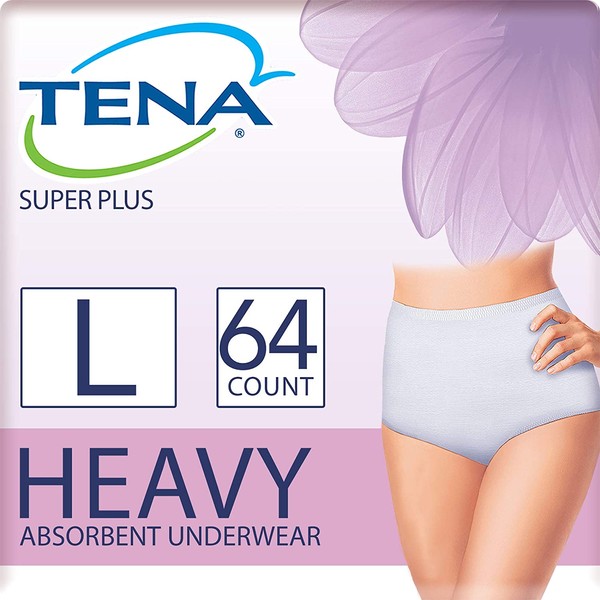 Tena Incontinence Underwear for Women, Super Plus Absorbency, Large, 64 Count
