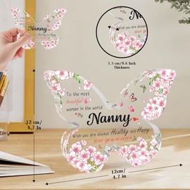 Nanny Gifts for Nanny Gifts for Grandma Mothers Day Gifts for Nanny Valentine Gift Mother Birthday Acrylic Butterfly Butterfly-Shaped Acrylic Plaque Nanny Valentine Gift Nanny Love Sign