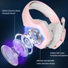 Bocodow Pink Gaming Headphones with Mic, Newest 2.4G Wireless Gaming