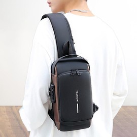 Unisex Classic Password Anti-Theft Chest Bag Simple Fashionable All-Match Messenger Bag Trendy Casual Shoulder Bag - Color: Blue