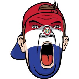 Zirni Paraguay Football Fan National Flag Face World Cup Soccer Sticker Decal Design