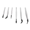 Depisuta 6Pcs Stainless Steel Tweezers Set, Multifunctional False Eyelash Tweezers
