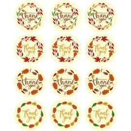 Lucleag Thanksgiving Thank You Stickers, Fall Autumn Maple Leaves Thank You Stickers for Small Business Thanksgiving Candy Envelope Seals Gift Wraps Crafts Stickers for Kids, 360PCS