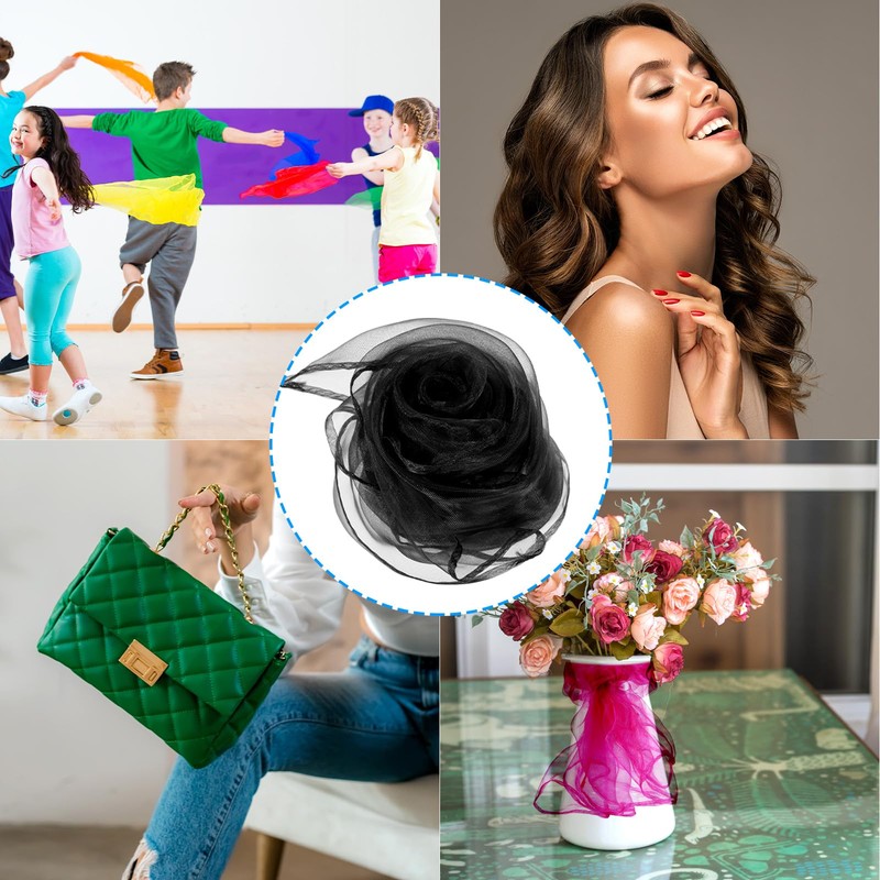 PATIKIL Dance Scarves, 12 Pcs Square Juggling Scarves 24 by