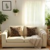 QIFONIX Leopard Print Throw Pillow Covers,Plush Faux Fur (Brown,18" x