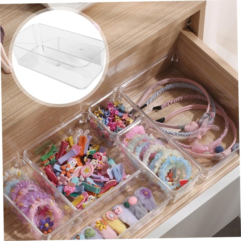 FUNOMOCYA Versatile Acrylic Drawer Organizers Set 3 Trays for Desk