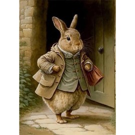 JATOK Diamond Painting Kits, Rabbit Diamond Painting Kits for Adults, DIY Full Drill Diamond Art Kits for Home Wall Decor Gifts, 30x40cm/12x16in