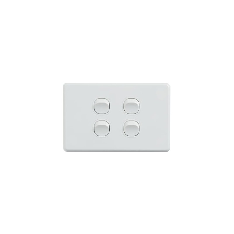 4C | Classic 4 Gang Switch 250V 16AX | Horizontal