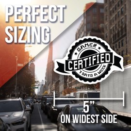 Gamer Certified Magnet - 7 Days A Week Magnet - Funny Gaming Magnet - Fridge Magnet - Gift for Gamers - Black and White Magnet - Decor Magnet - Car Magnet AAMT1271