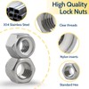 Vifmy 20 Pack 1/2"-13 Inch Locknuts,304 (A2-70) Stainless Steel Nylon