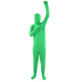 Green Screen Bodysuit Chromakey Body Suit Full Body Split Design Disappearing Man for Photography Film Video Photo Effect Unisex Stretch Costume for Adults, Fits 160 cm to 180 cm (160 cm)
