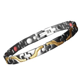 MerCie Men's Magnetic Bracelet, Stylish, Germanium Bracelet, Hematite Bracelet, Titanium Bracelet, Titanium, Magnetic Purity, 99.99% Gift, Father's Day, Boyfriend