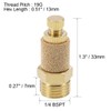 sourcingmap Top Adjustable Pneumatic Air Exhaust Silencer Muffler Copper 1/4