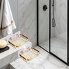 2Pcs Gold Soap Dish for Shower Creative Hanging Drain Rack,