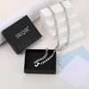 Initial Silver I Letter Cuban Link Chain Necklace for Men