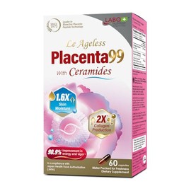 LABO Nutrition Le Ageless Placenta 99 Ceramidas y Colágeno - 60 Cápsulas | Bioactive placenta peptides, oryza ceramides & collagen peptides, supports 