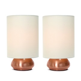 Simple Designs Home LT2016-CRM-2PK Gemini Table Lamp Set, 9.00 x 5.00 x 5.00 inches, Cream