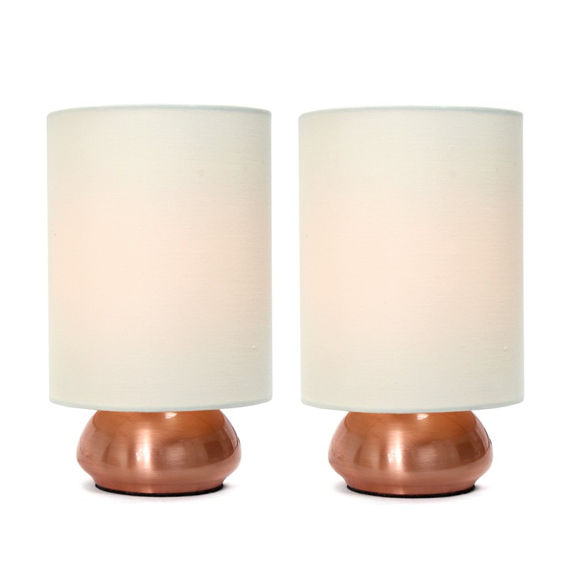 Simple Designs Home LT2016-CRM-2PK Gemini Table Lamp Set, 9.00 x