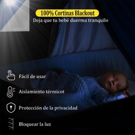 Cortinas Blackout,Persianas Blackout para Ventanas,Sin Necesidad de Perforar Agujeros,Cortadas Como Desees,Blackout Curtains para Recamara de Bricolaje, Adecuadas para Ventanas(300 cm * 145 cm)