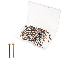 Bettli 60 Pcs Picture Pins Picture Hanging Nails Wall Pins Nails Brass Head Masonry Nails Frame Nail Hook Pin for Hanging Pictures Photo Frames