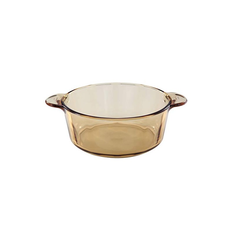 Visions 1055330 VM2.25 2.25L Amber Glass Casserole/Dutch Oven Round Dish