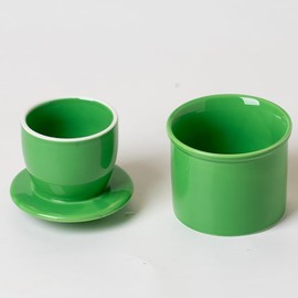 Kedested Butter Crock for Counter with Water, Ceramic Butter Keeper for Fresh Spreadable Butter, French Butter Dish with Lid, Butter Container Holder for Kitchen and Home Decor, Green