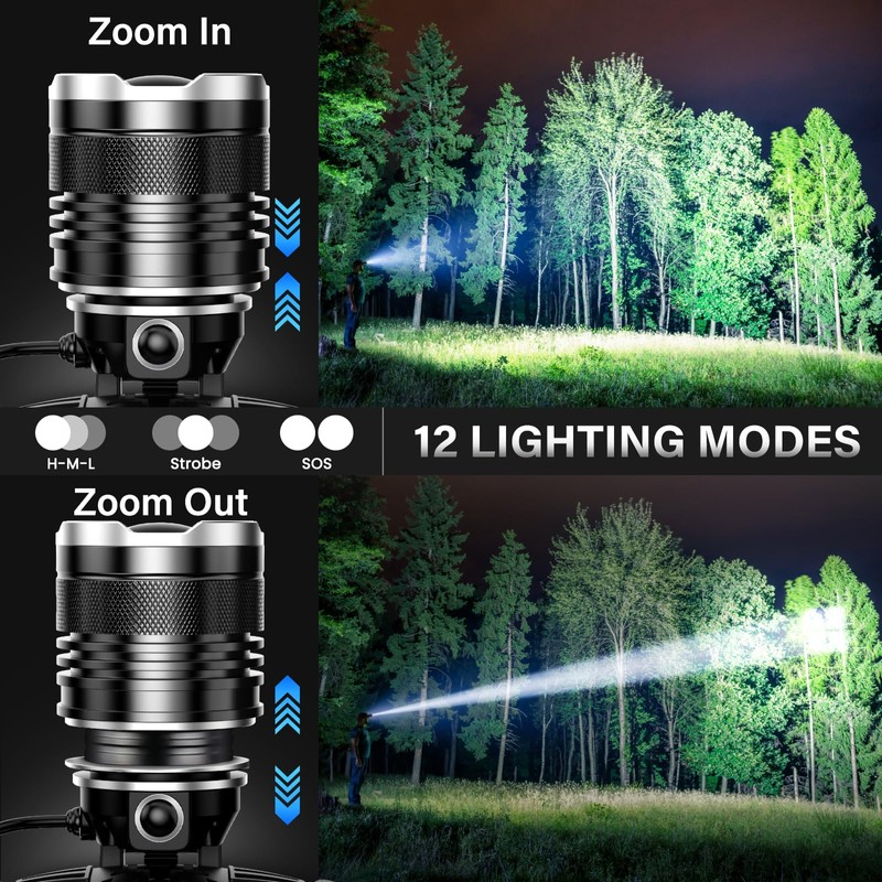 AKNEAR LED Rechargeable Headlamp 4500 High Lumens, 95 Hours Endurance