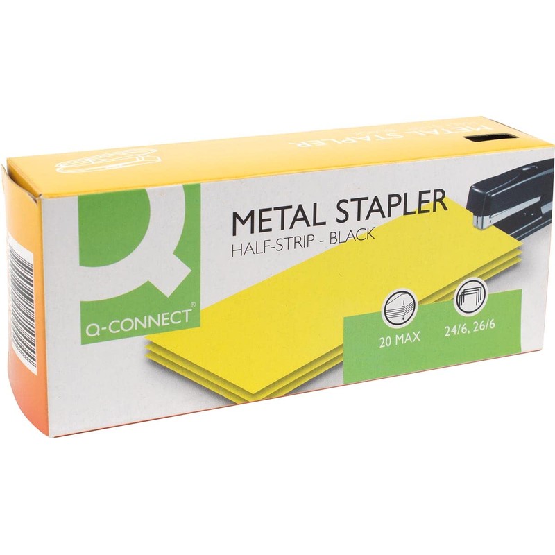Q-Connect Metal Half Strip Stapler KF01044 - Black