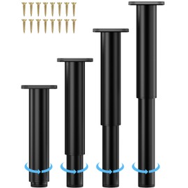 Metal Adjustable Furniture Legs 7-12.6 inch, Wlrrcwdttc Bed Support Legs Adjustable Height Cabinet Legs for Bed Frame/Sofa/Dresser/Couch/Chair/Table,Bed Replacement Legs Bed Center Slats Legs Set of 4