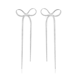 Bow Earrings for Women Cute Ribbon Earrings Gold Silver Bow Knot Earring Bow Stud Earrings (Bow E)