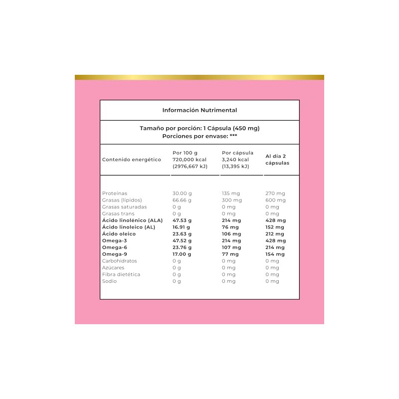 Omega 3 Vegano 3-6-9 de Aceite de Linaza con 125
