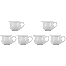 Hemobllo 6 Jarras De CeráMica, Aprox. 135 Ml, Para Espumar Leche, Café, Salsa Para Carne, Té - Cubo De Salsa Occidental