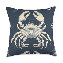 Hermit Crab Duotone Animal Wildlife Pattern Throw Pillow